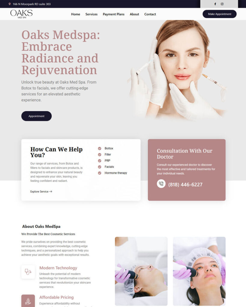 Beauty Spa Website Designed by Web Brewery